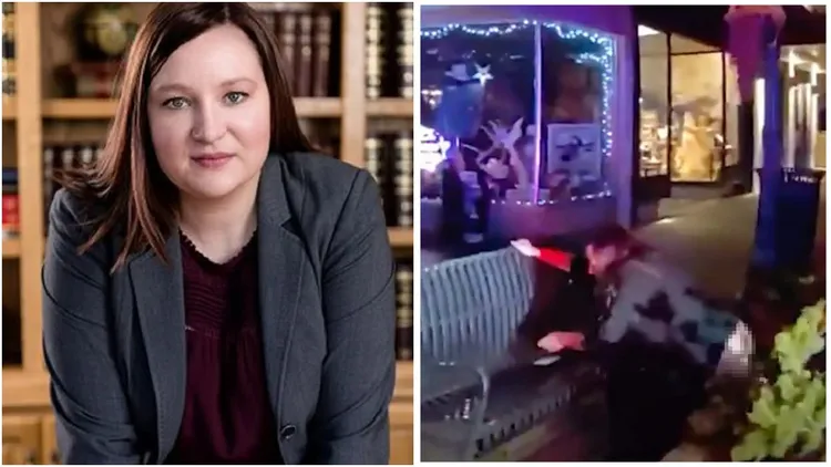 美國一名42歲代理女法官夏夫歐森,酒後行為失控,竟在大街上脫褲小便。翻攝《FOX 10 Phoenix》的YouTube頻道