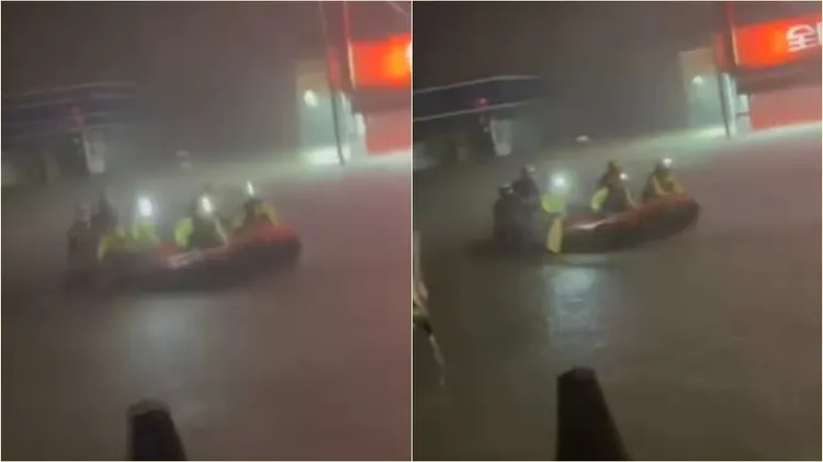 橡皮艇已經出動救援。翻攝自kaijiunhsu threads