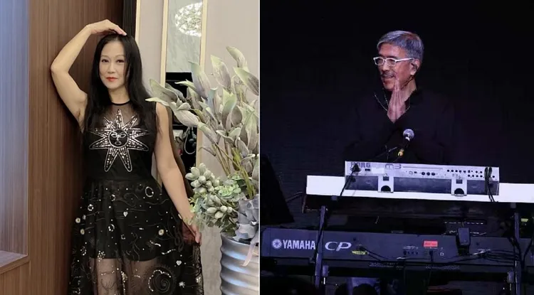 李丽芬之前在民歌50演唱会演出，与屠颖有合作过。左图翻摄李丽芬脸书，右图翻摄屠颖微博