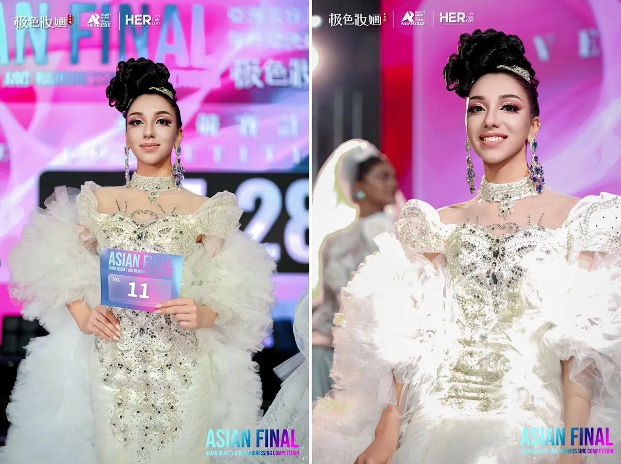 黄馨禾夺得「时尚新娘彩妆」金牌的作品。黄馨禾提供