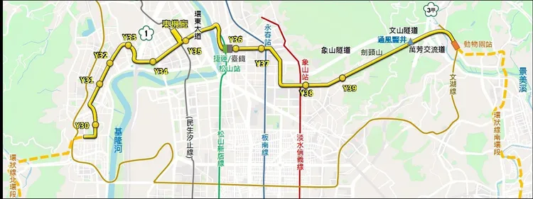 環狀線東環段路線圖。北捷官網