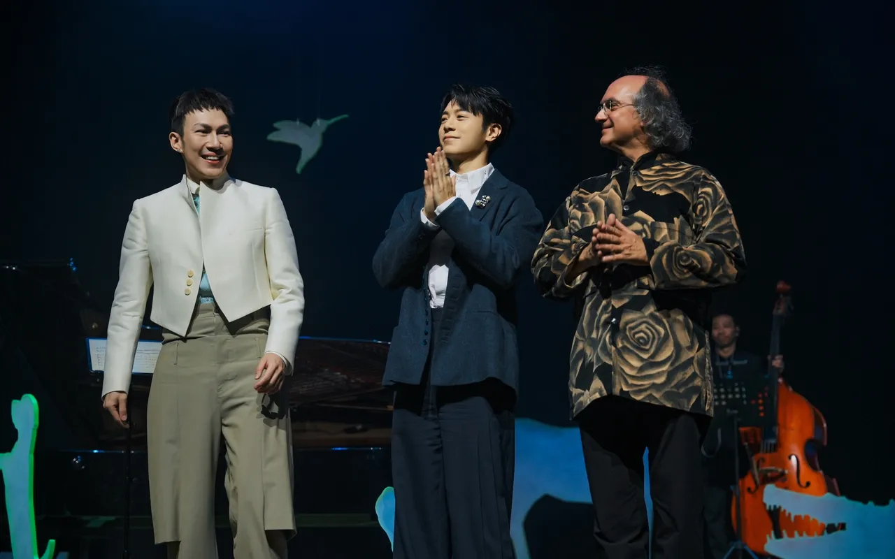 阿龚（左起）、韦礼安和指挥兼萨克斯风Bernd。绪风有限公司提供