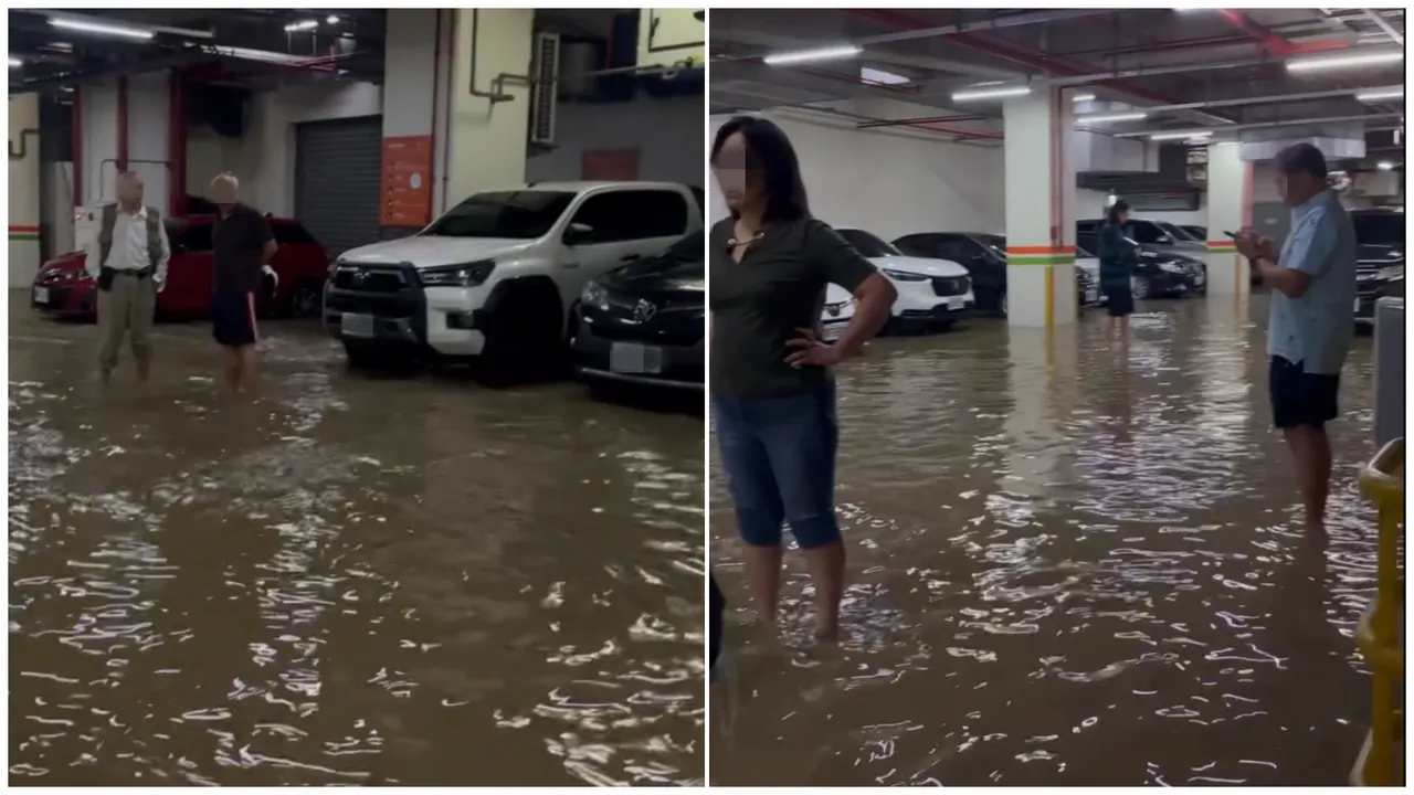 鳳凰颱風導致煙波大飯店蘇澳四季雙泉館地下停車場淹水。網友wendyyypig_授權提供
