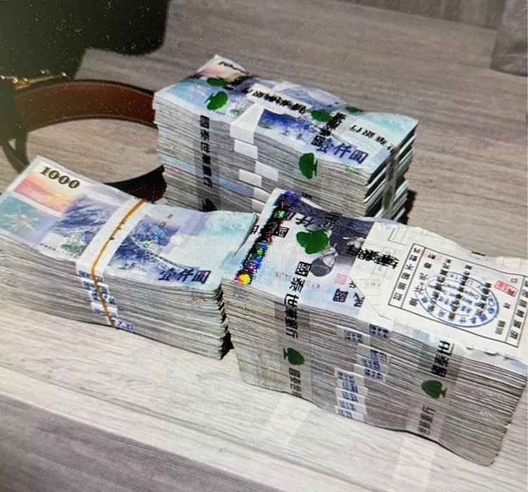 查扣現金。桃園地檢署提供