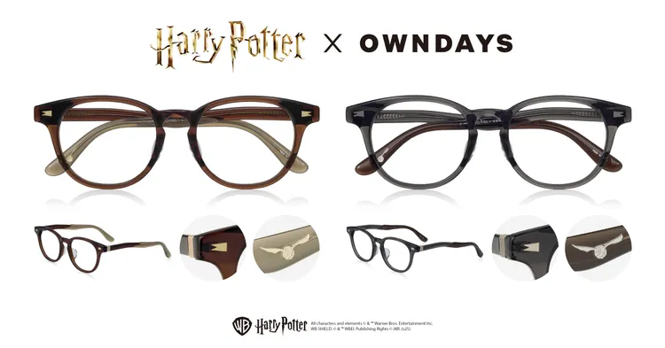 魁地奇款鏡腳點綴著勝利象徵的金探子。品牌提供