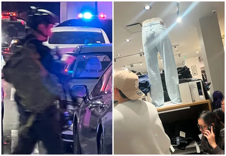 美国加州Westfield Valley Fair购物中心在稍早前发生枪击案，民众惊慌找地方躲藏。翻摄X