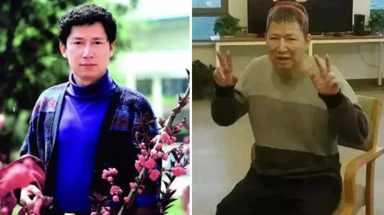 李春平年轻时（左）自称靠脸吃饭，晚年罹患老人痴呆症。翻摄微博/慈善家李春平