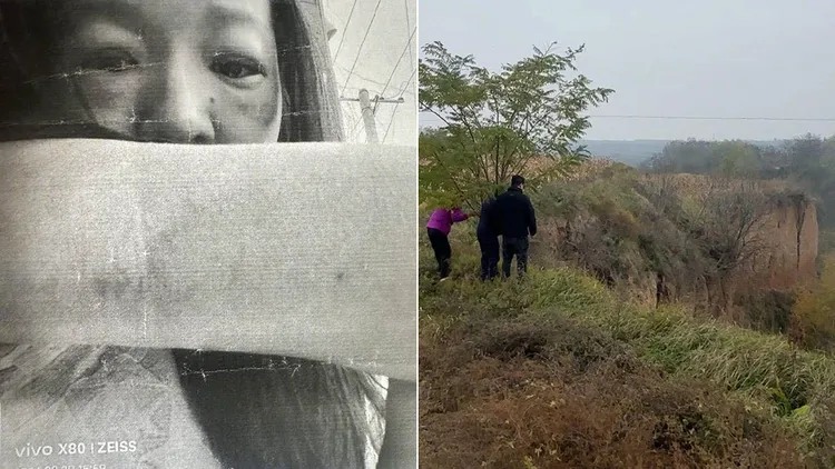 苗苗举证自己被家暴的证据（左图），但诉请离婚仍被驳回，就在离婚案驳回后十几天，她就被丈夫殴打后扔入土崖（右图）而丧命。翻摄自微博