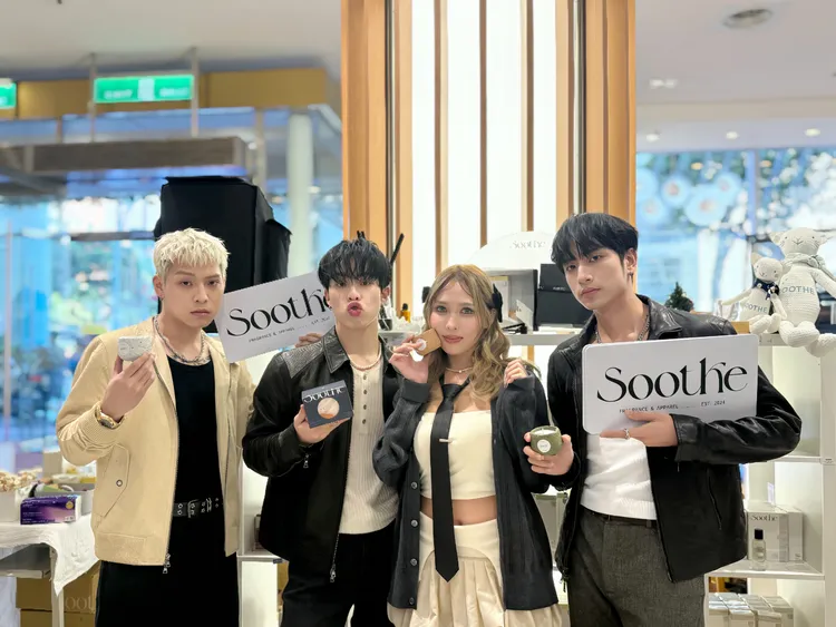 新世代混生团体B CRUSH为香氛品牌担任一日店长。Soothe时氛提供