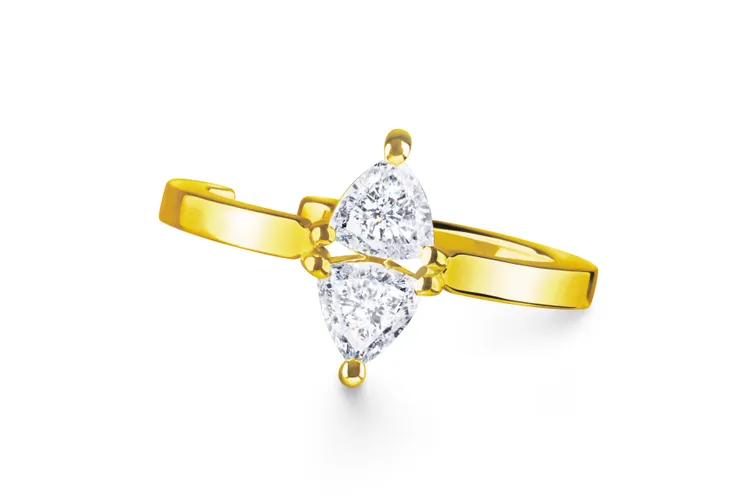 AHKAH cerf-volant losange 18K黃金鑽石耳骨夾，3萬400元。品牌提供