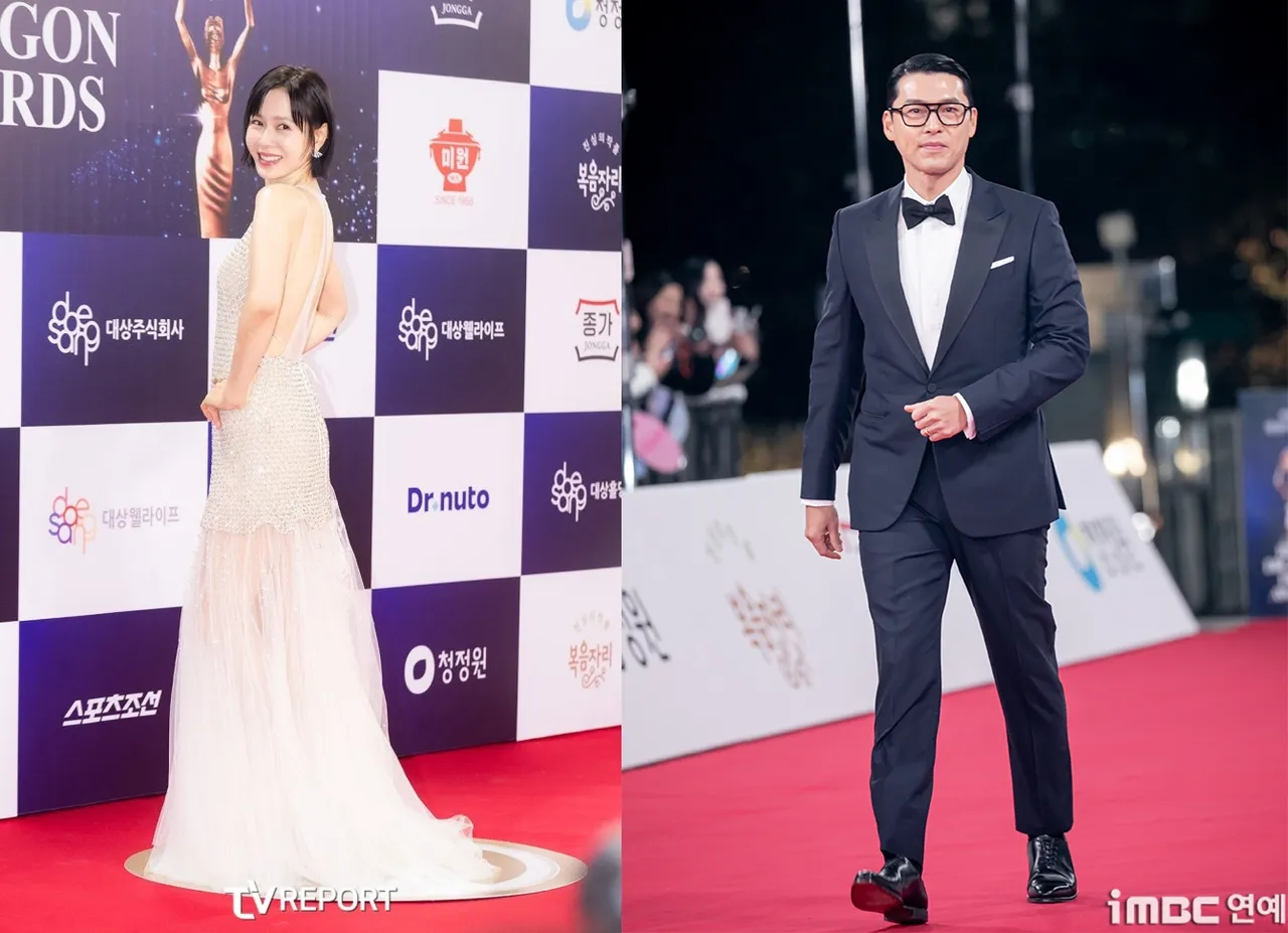 孙艺真（左图）秀美背，玄彬被问夫妻只能一人拿奖，当仁不让。翻摄tvreport、iMBC