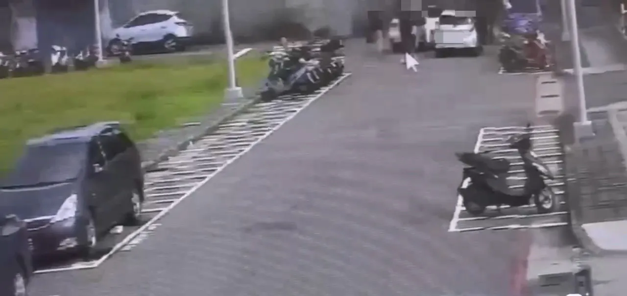 嫌犯在得手后乘车离去。翻摄画面