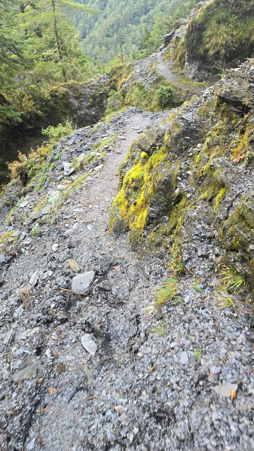 搜救人员克服险恶地形接触到罹难者。民众提供