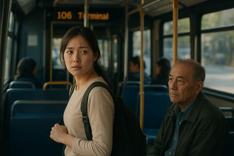 女子坐公车被邻座老翁性骚，大声斥喝却遭呛「妳是什么千金大小姐、金枝玉叶吗？连摸都不能摸？」。AI生成图