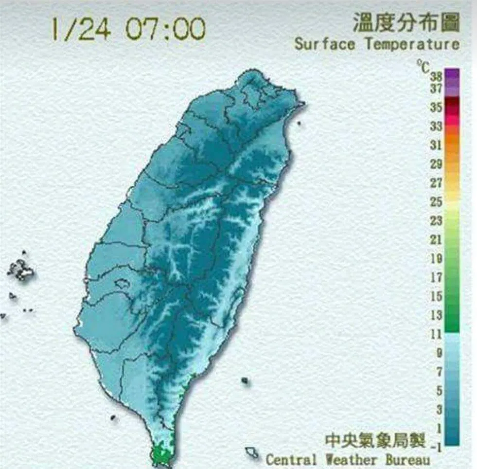 2016年的霸王寒流，当时全台各地都有下霰的纪录。中央气象署
