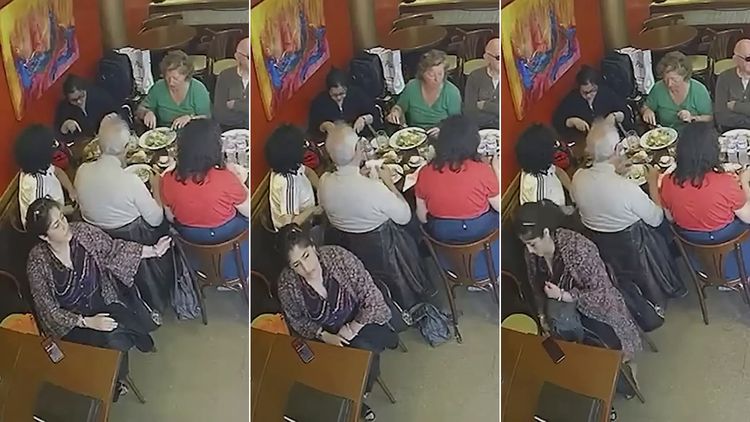 影片｜女賊30秒超大膽偷包　受害者全家在場卻無人發覺