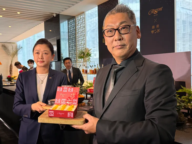 Ginza Sand創辦人森本龍一（右）表示，將品牌定位為最高等級的速食。莊偉祺攝