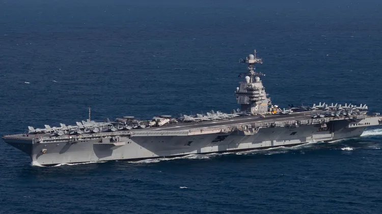 福特号航空母舰已经抵达加勒比海海域。翻摄US Navy