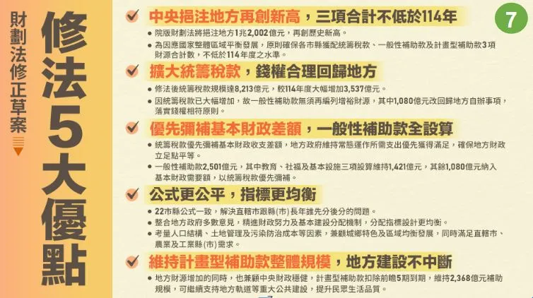 财政部说明，此次院版修法共有5大优点。财政部提供