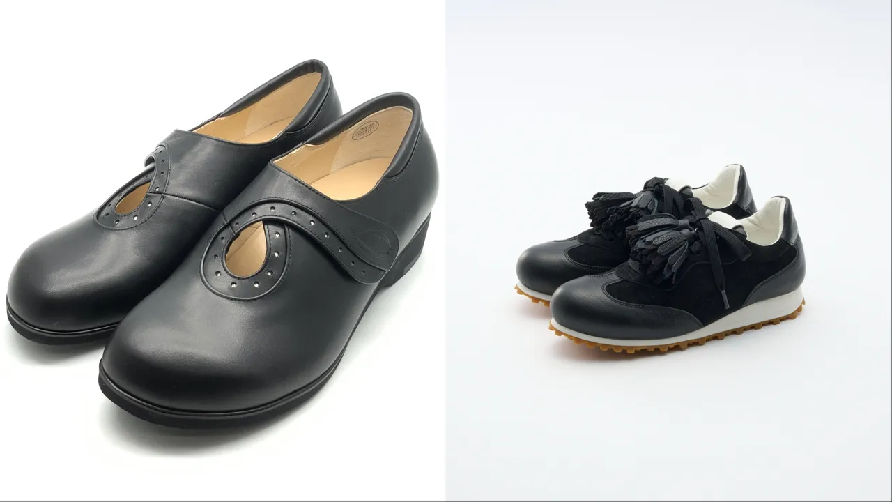 菊地の靴（左）、APENTE（右）鞋款兼顾优雅外观以及柔软脚感。品牌提供
