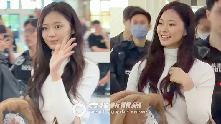 TWICE今晚在高雄世运首唱，子瑜昨回台后先吃了鸡排和面线。特勤中心摄