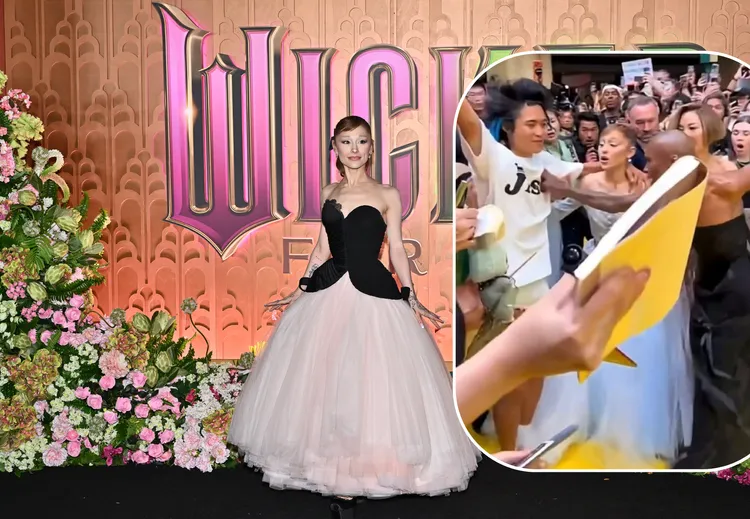 亚莉安娜近期频繁为新片前往各地宣传，在新加坡遇到网红乱入（小图，翻摄IG)。美联社