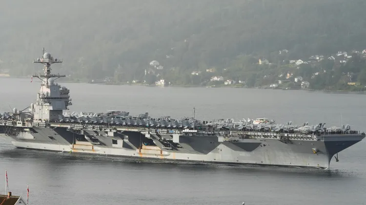 美軍最強福特號航空母艦。美聯社