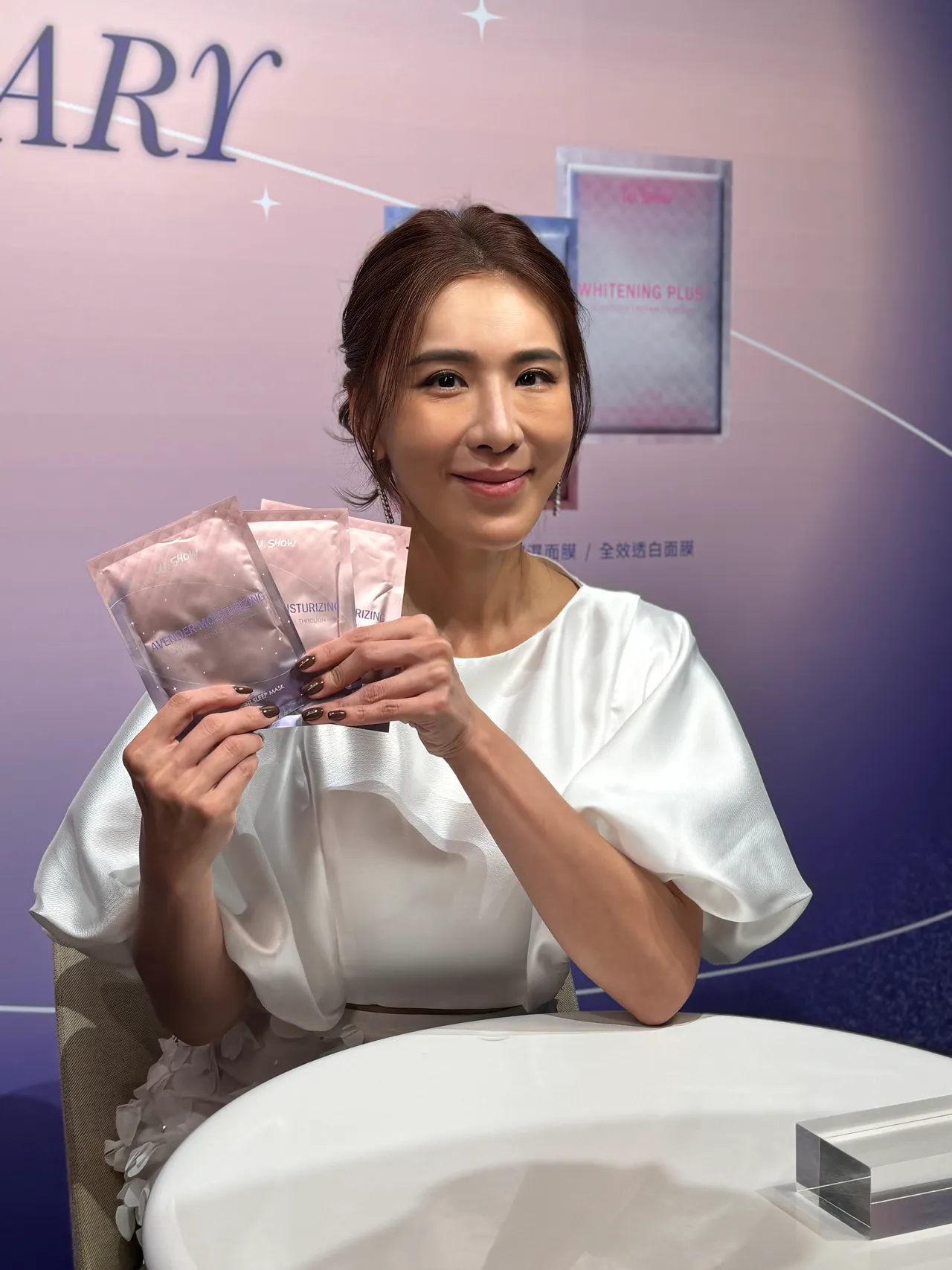 小禎今日出席代言的美妝活動。張家玲攝