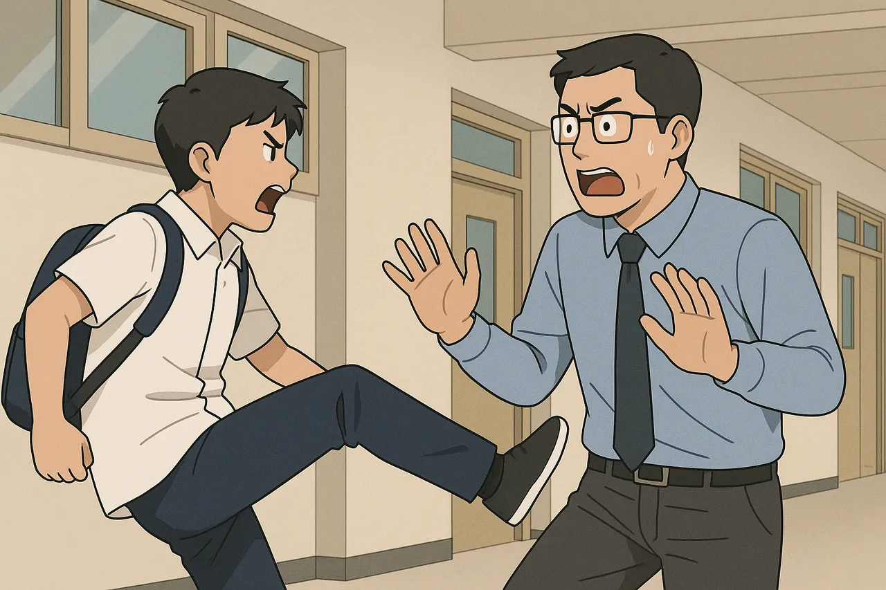 国中师劝导4次　竟遭学生冲出踹打！立委见求救讯息：令人难过