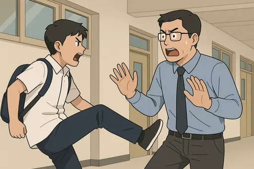 国中师劝导4次　竟遭学生冲出踹打！立委见求救讯息：令人难过