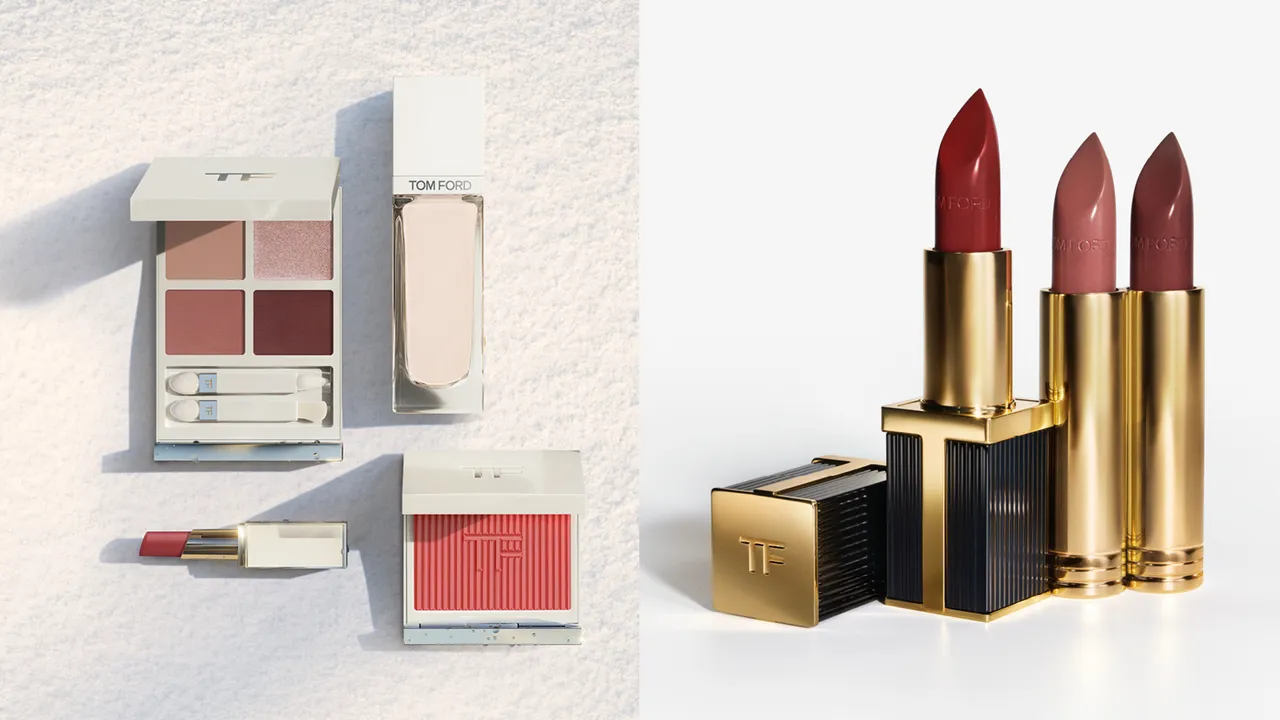 TOM FORD推出「極致奢華設計師唇膏」與「冬日光芒太陽親吻彩妝系列」兩大限量設計。品牌提供