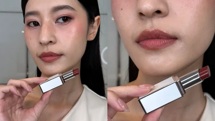 Model示範太陽親吻紅毯超性感唇膏。張家玲攝