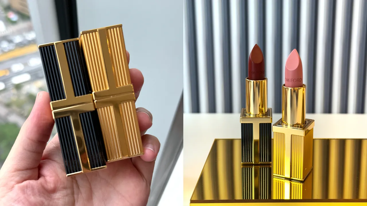 TOM FORD极致奢华设计师唇膏壳各4700元、唇膏蕊心各1100元。张家玲摄
