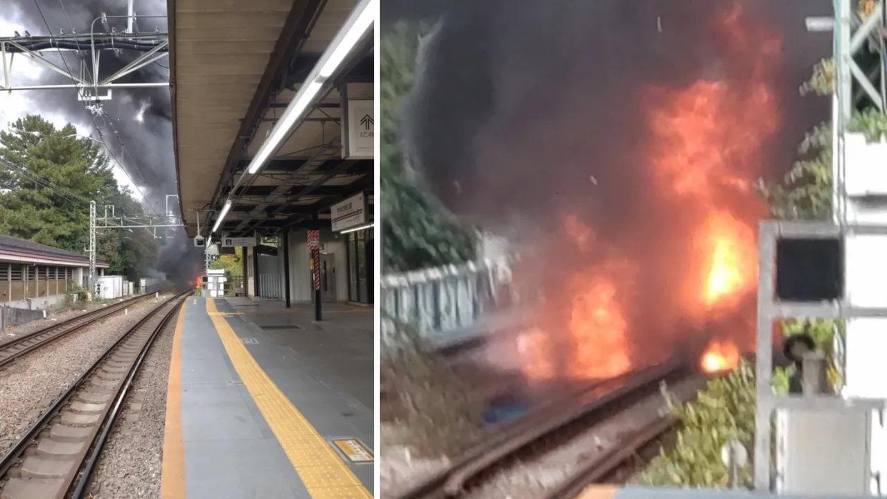东京吉祥寺不平静！铁路「爆炸起火」全面停驶　惊人画面曝
