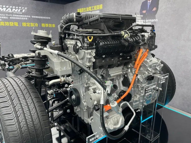 Ford Territory搭載P3驅動電機 + P1發電電機，結合專屬1.5T渦輪油電引擎與雙速油電變速系統。林浩昇攝