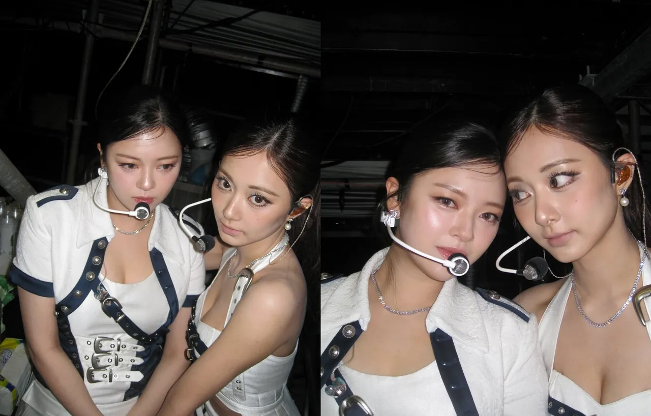 周子瑜（右）和定延贴贴。翻摄周子瑜IG