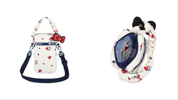 LeSportsac X Hello Kitty迷你手機斜背包，3600元。品牌提供