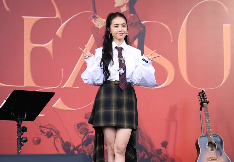 Jolin今于北流户外表演空间举办签唱会。庄宗达摄