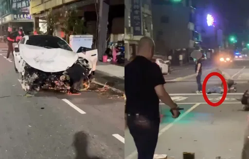 疑刚离开酒店...台南玛莎拉蒂碰撞机车　女骑士喷飞在地！驾驶逃逸无踪