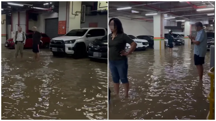 煙波大飯店蘇澳四季雙泉館地下停車場淹水。網友wendyyypig_授權提供