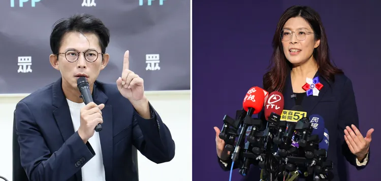 台湾民众党主席黄国昌、国民党主席郑丽文。合成图，资料照