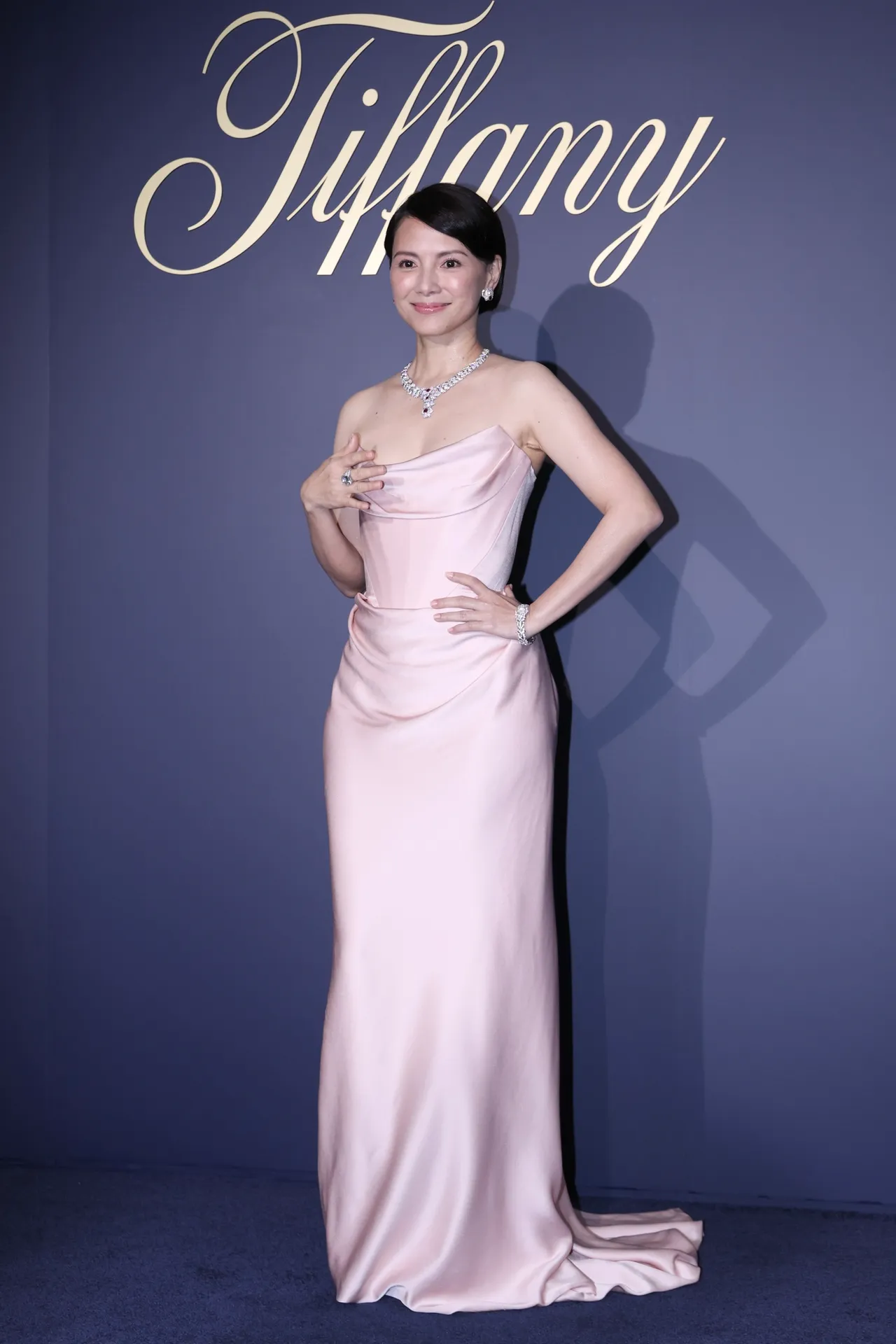 李心洁佩戴逾3亿元的珠宝，现身Tiffany & Co. 2025年度高级珠宝展Sea of Wonder。庄宗达摄