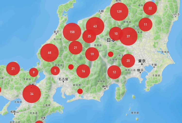 國人常去的東京、京都都出現熊蹤。翻攝自KumaMap