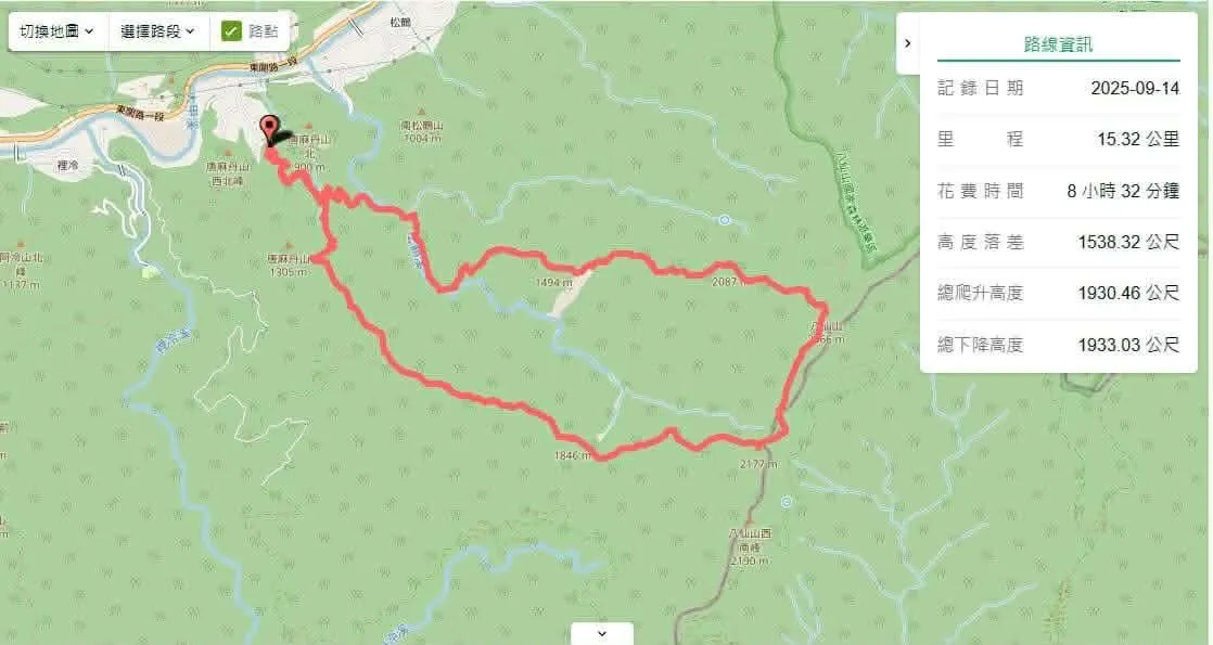 江男攀登的路線被山友形容為「大魔王」等級。翻攝Threads