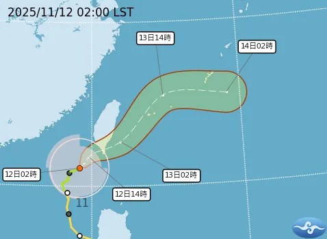 鳳凰颱風今登陸台灣。氣象署提供