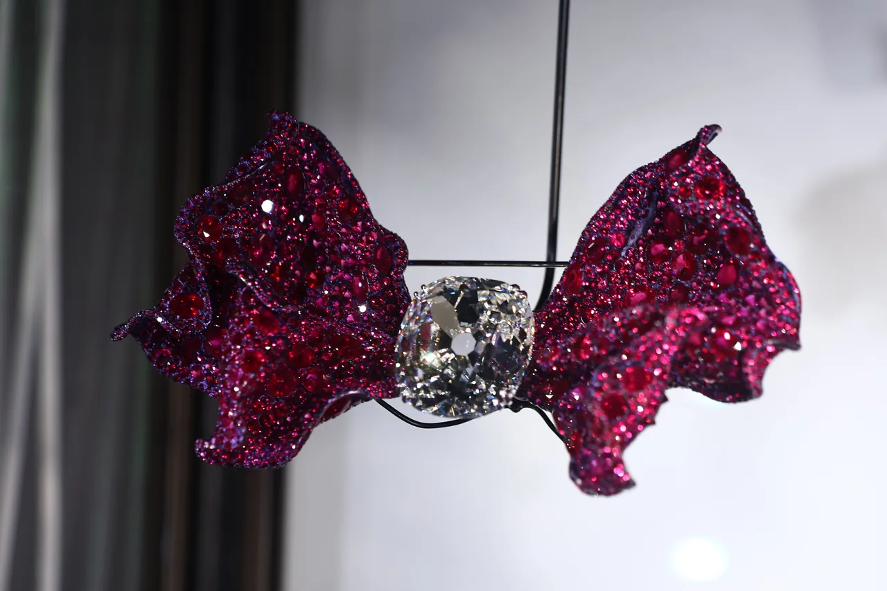 第三展区缎带、枫叶珠宝艺术作品,法兰西缎带胸针,在今日贵宾鉴赏日开幕酒会上人气颇高。特勤中心摄