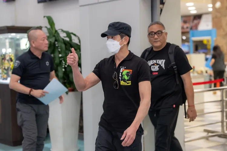 郭富城昨飞抵高雄小港机场。iMe TW提供