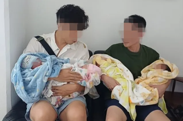 男同志伴侶赴墨西哥代孕4胞胎。翻攝Threads/4madness