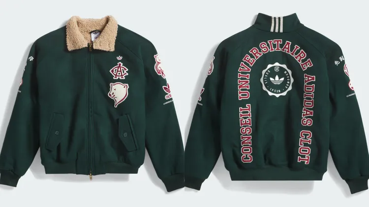 adidas Originals x CLOT Pro Model系列羊羔毛內襯棒球夾克，1萬4800元。品牌提供