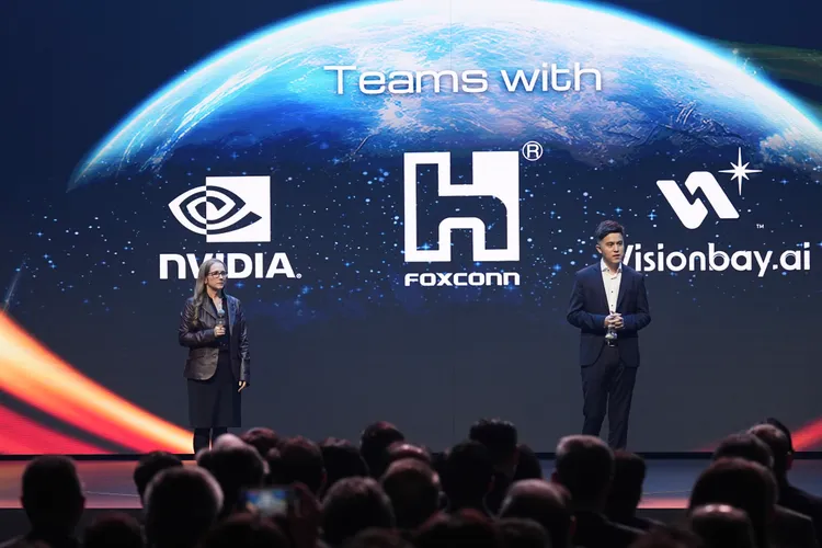 鴻海旗下負責超算與雲端平台的「亞灣超算 Visionbay」首次亮相。彭欣偉攝